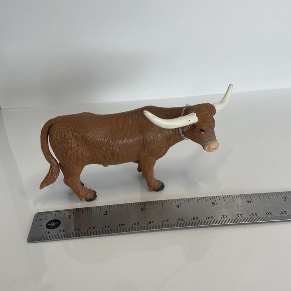 5" Vintage 2003 Safari Ltd Texas Long Horn Bull Toy Farm Animals Figure Figurine - Picture 5 of 7